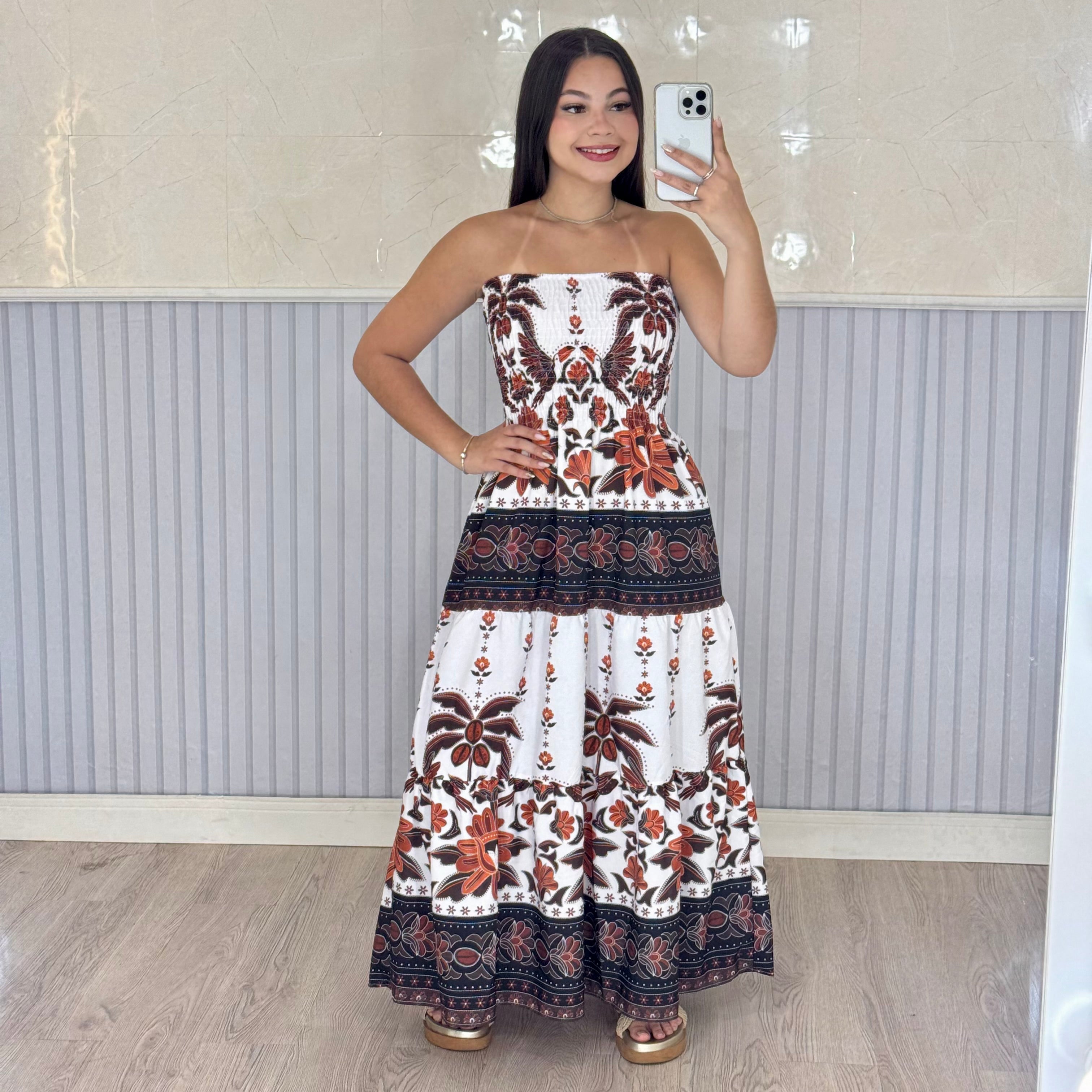 Vestido Longo Lastex Lauren