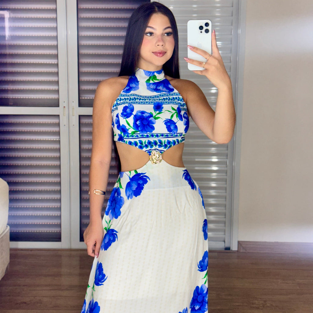 Vestido Longo Recorte Sophia