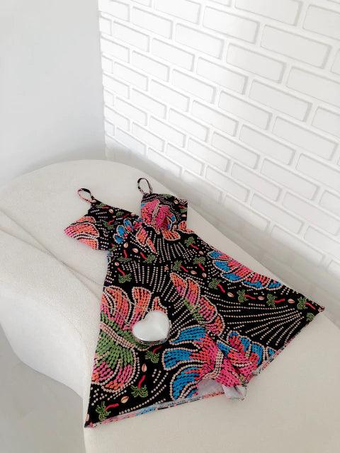 Macaquinho Francisca - Estampa Preta