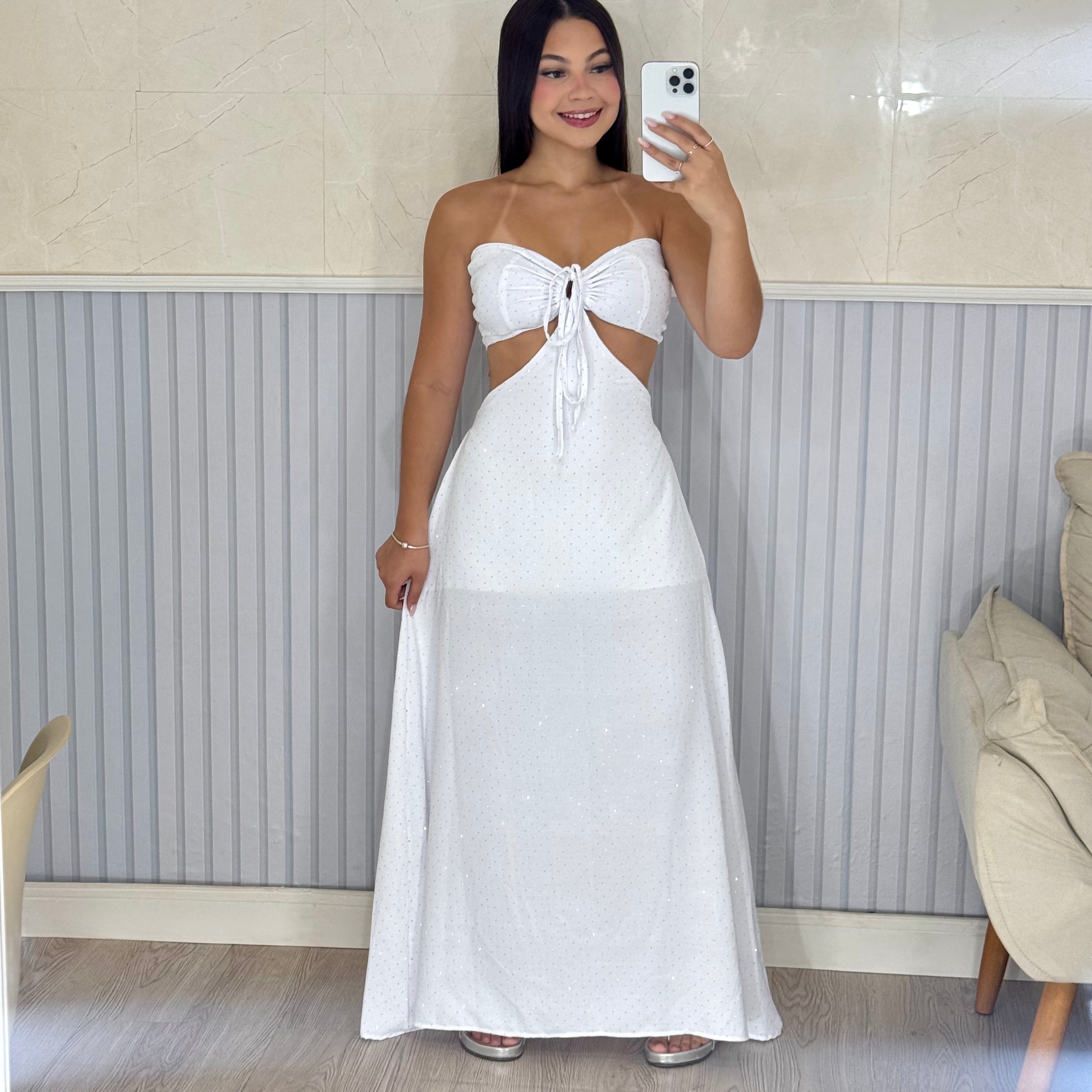 Vestido Longo Tomara Que Caia Strass Íris