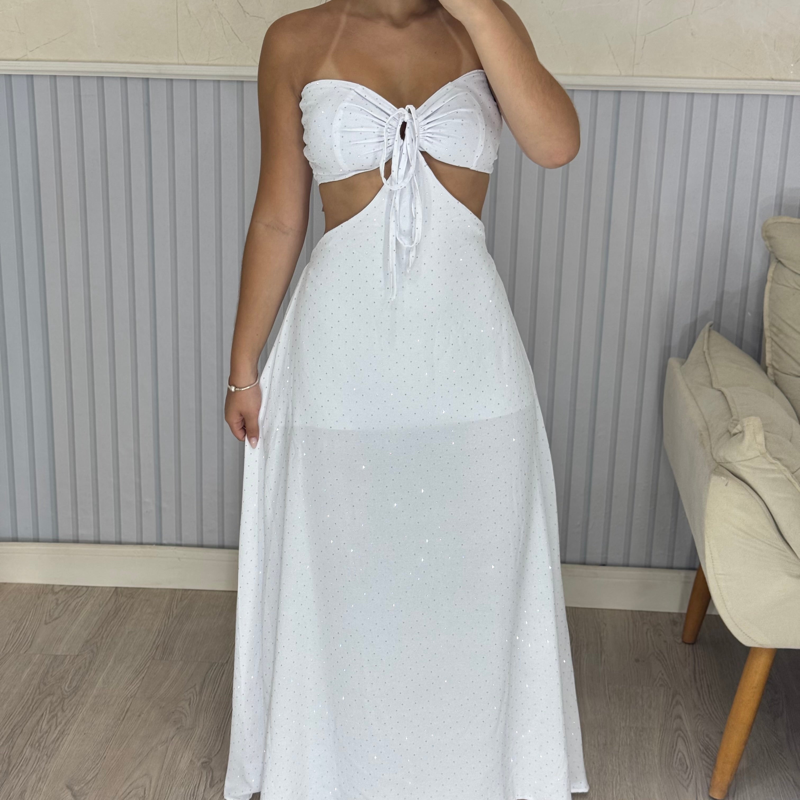 Vestido Longo Tomara Que Caia Strass Íris