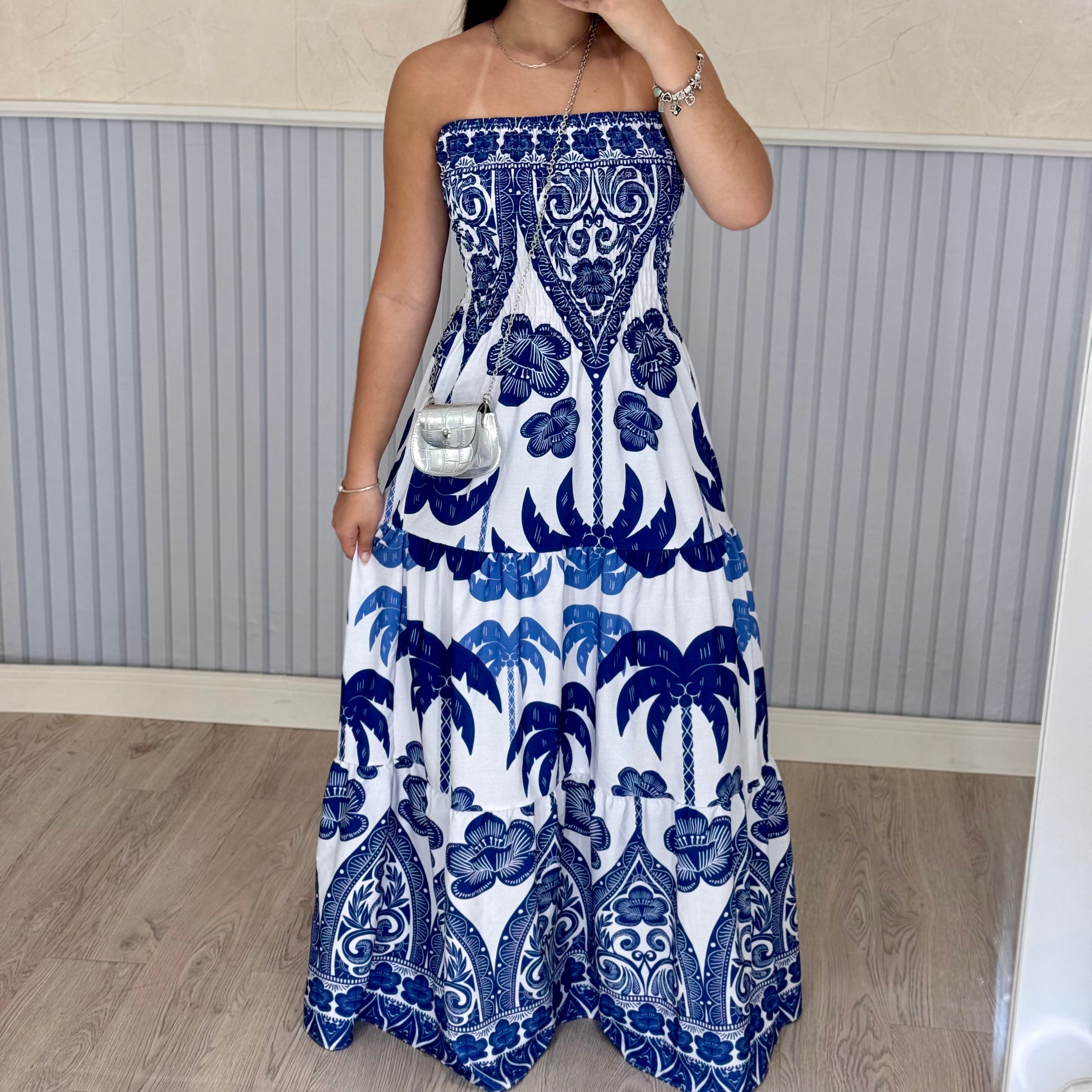 Vestido Longo Lastex Lauren