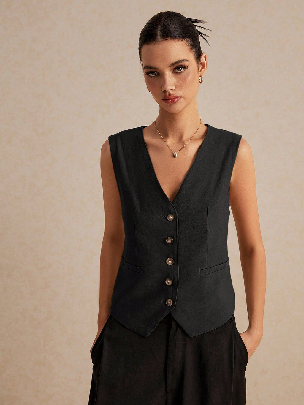 Blusa Colete de linho Francinne