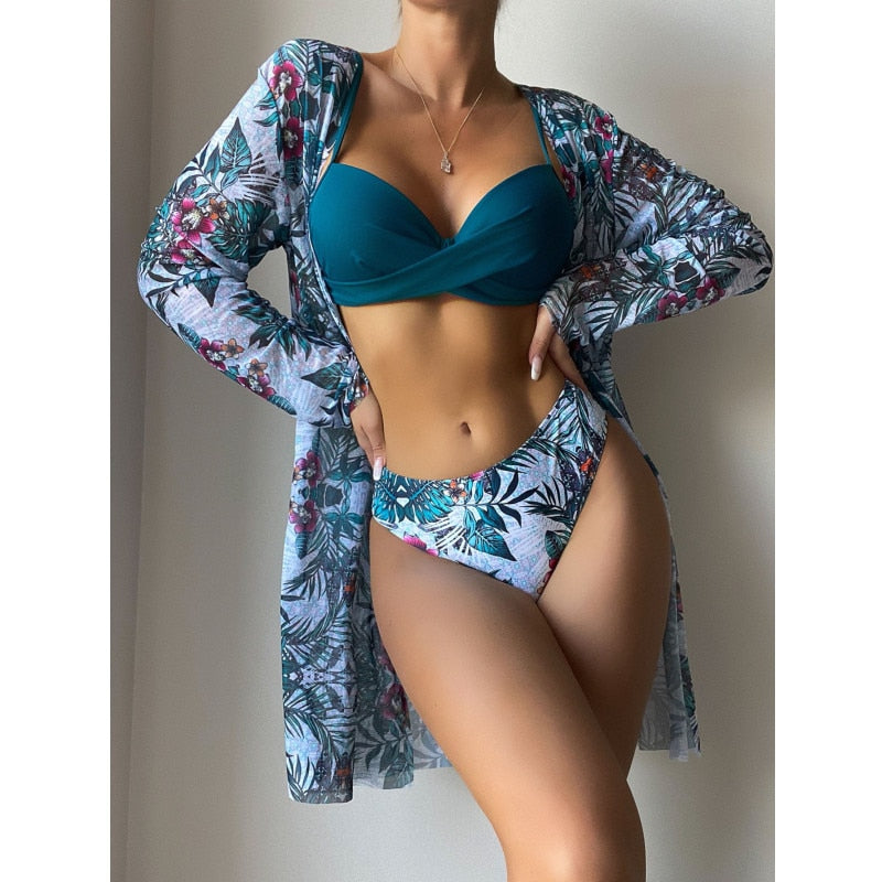 Biquíni Cintura Alta + Saída de Praia