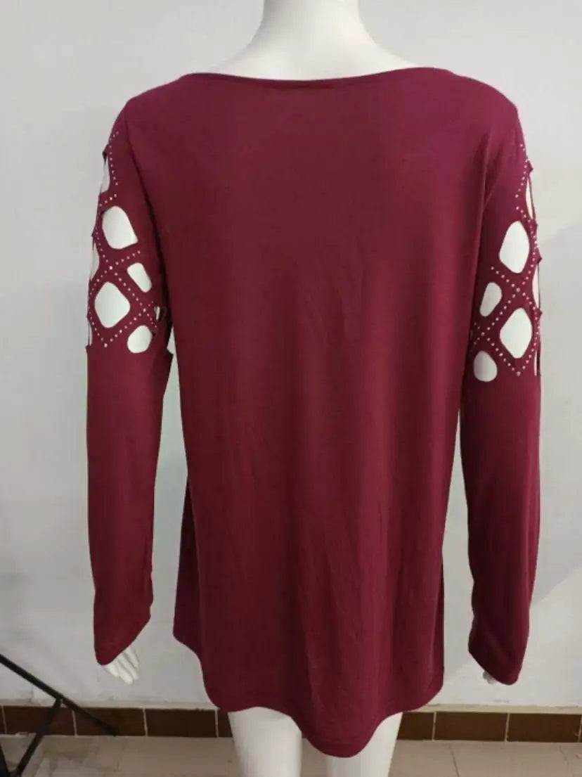 Blusa de Manga Comprida com Strass