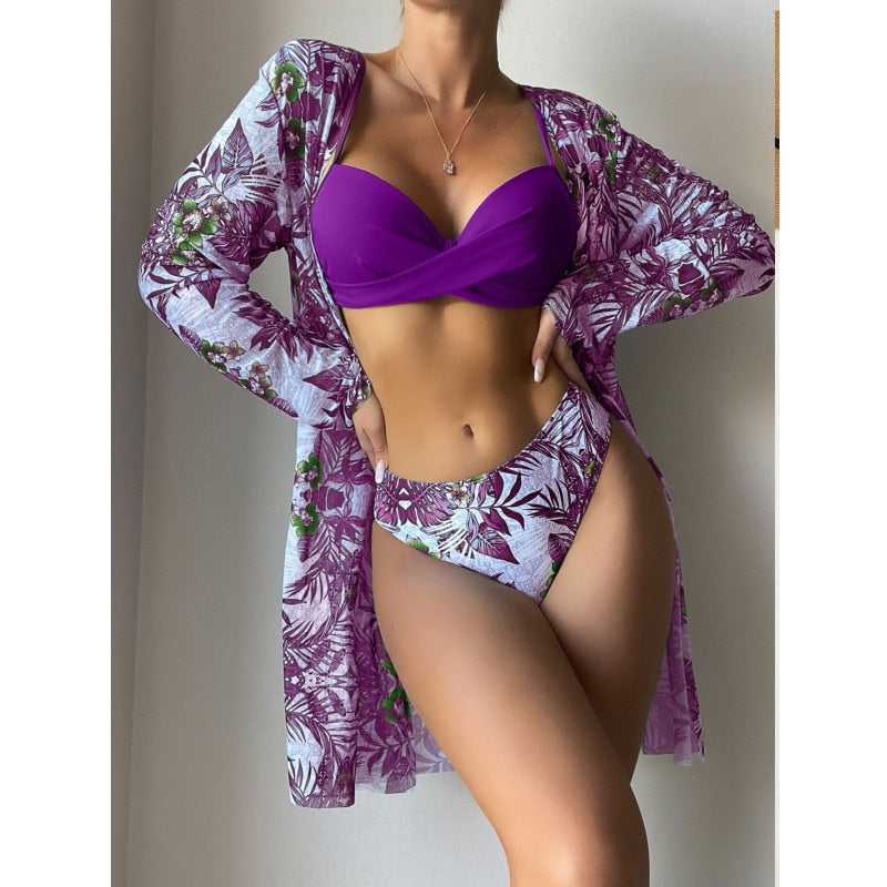 Biquíni Cintura Alta + Saída de Praia