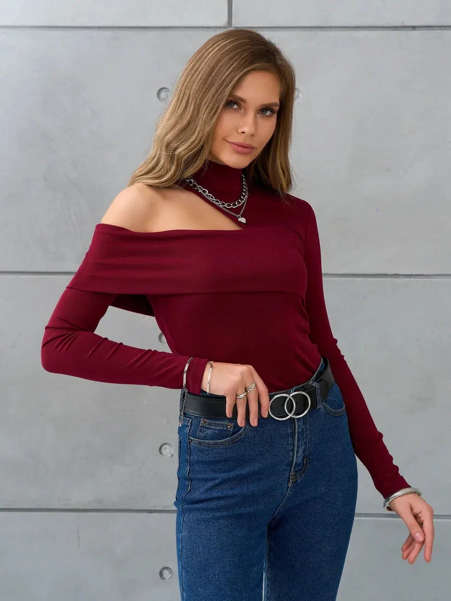 Blusa Manga Comprida com Detalhe no Ombro Ana