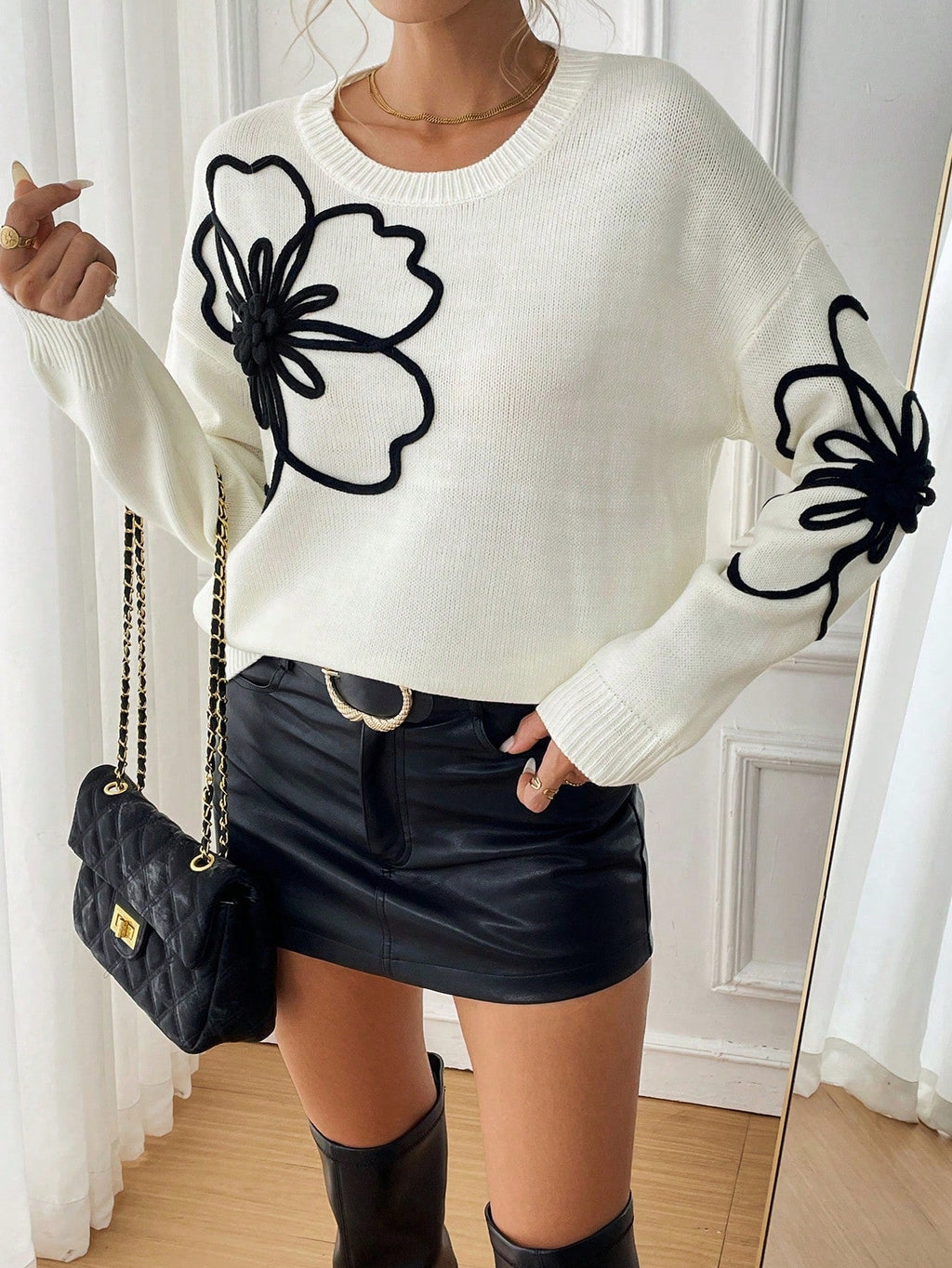 Blusa Manga Longa Bordada Hania