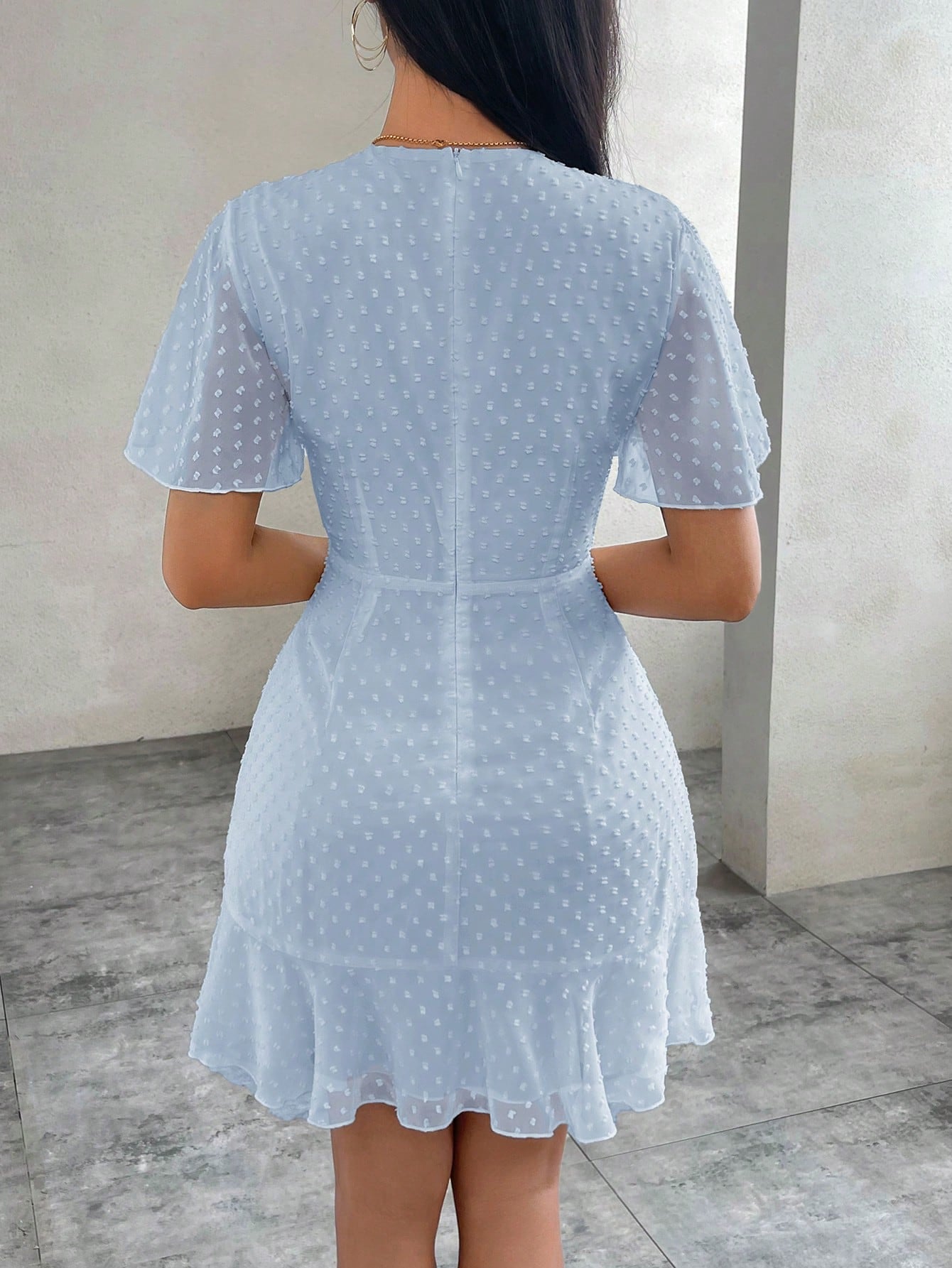 Vestido Deusa com Mangas de Babado