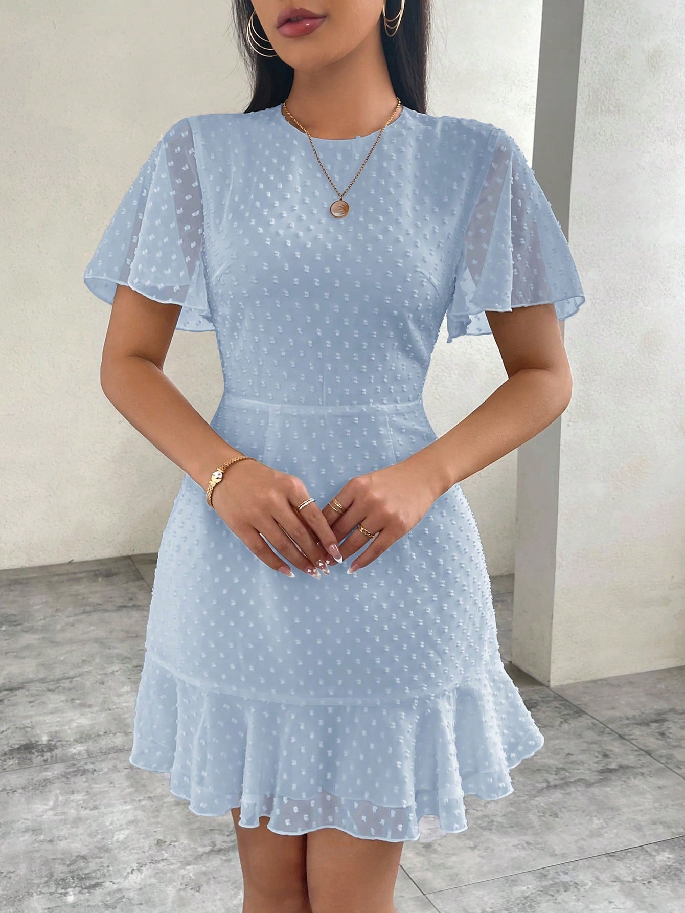 Vestido Deusa com Mangas de Babado