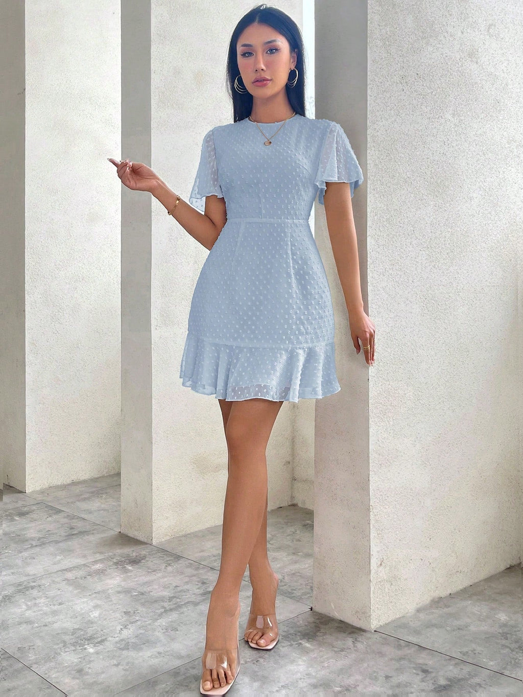 Vestido Deusa com Mangas de Babado