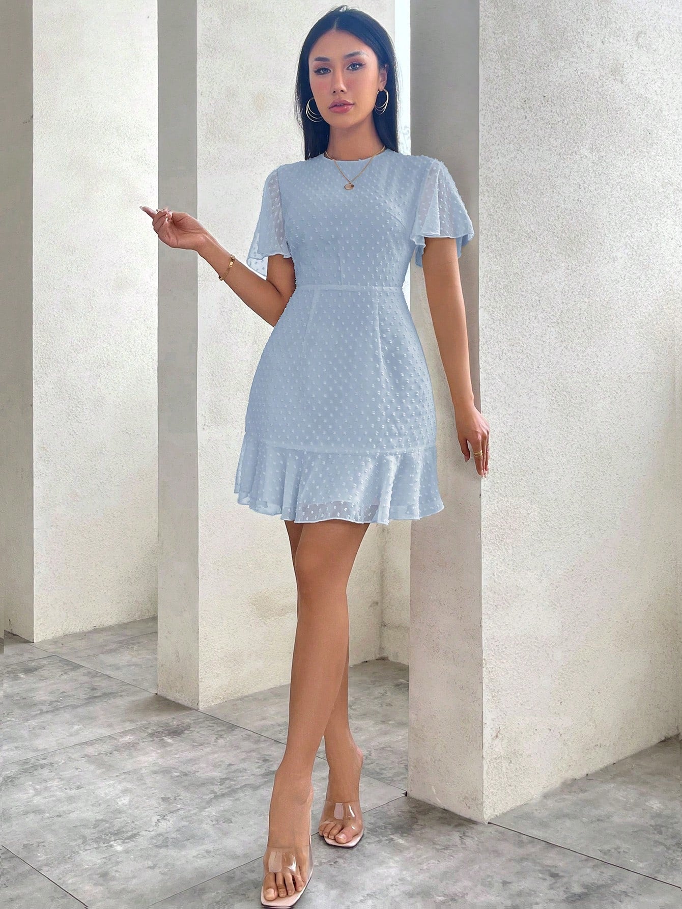 Vestido Deusa com Mangas de Babado