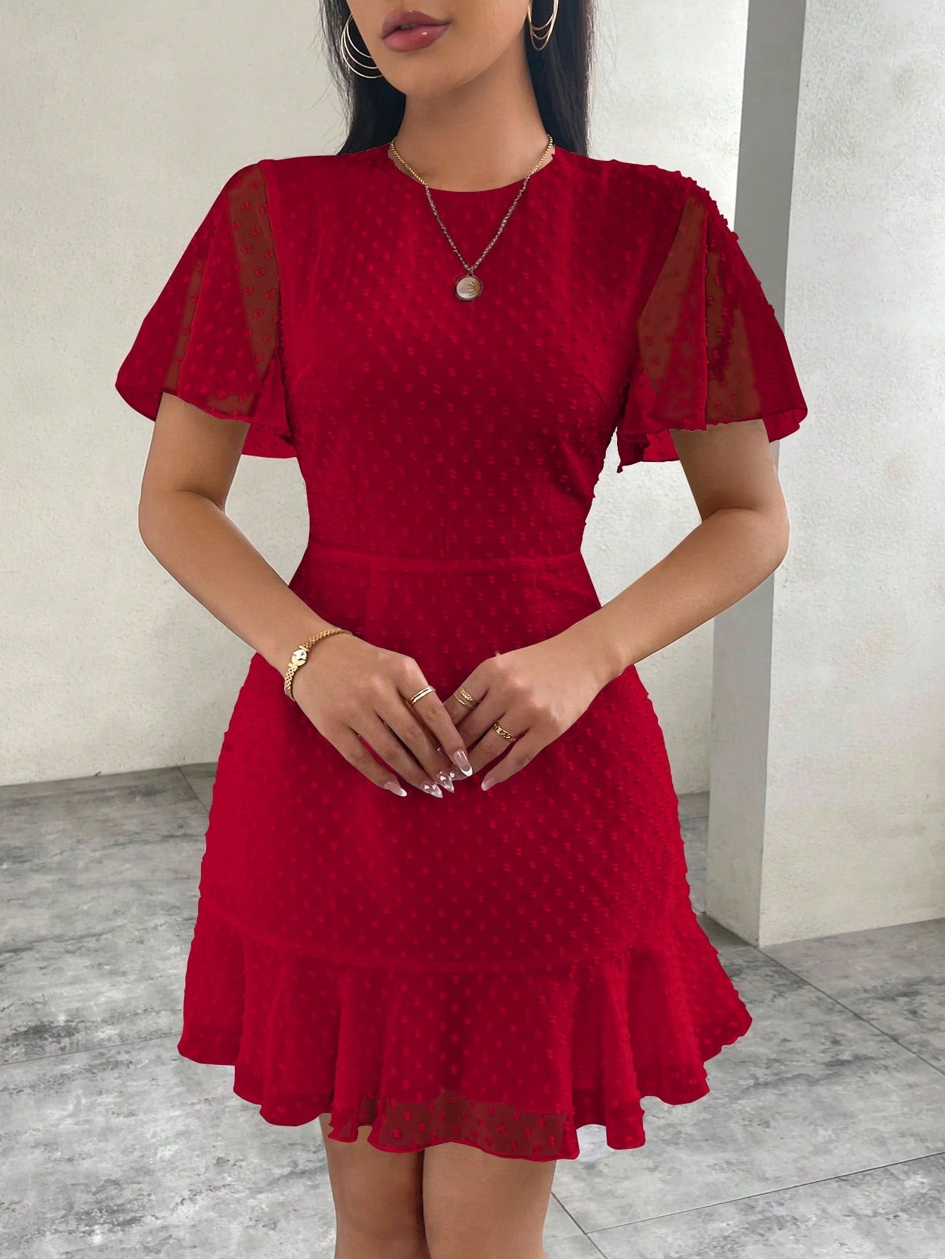 Vestido Deusa com Mangas de Babado