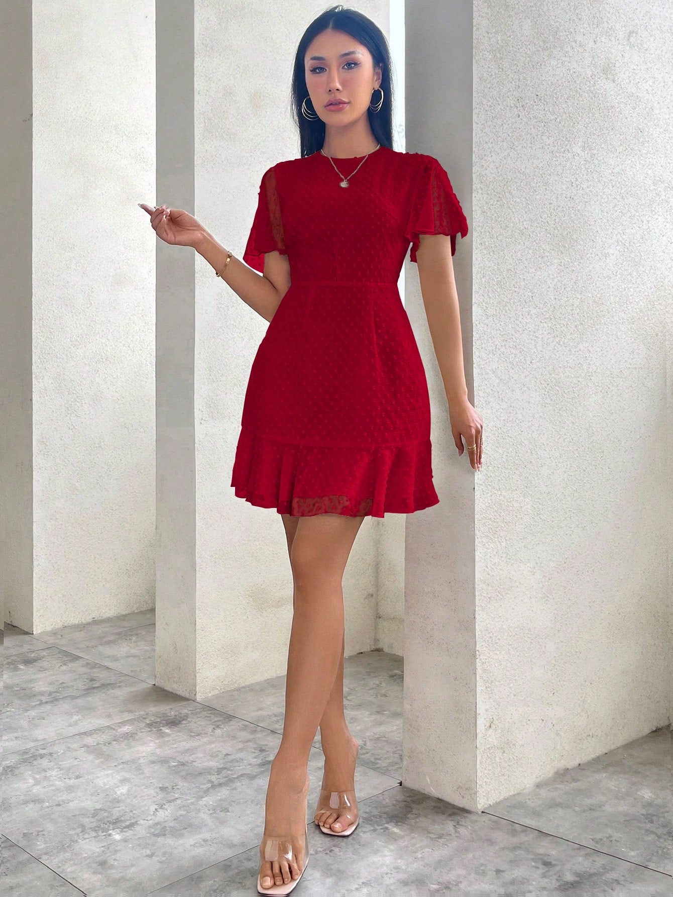 Vestido Deusa com Mangas de Babado