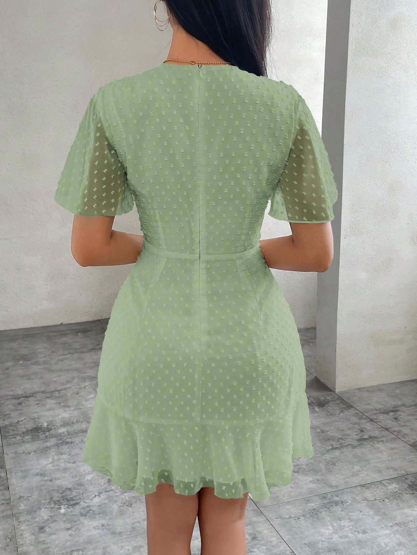 Vestido Deusa com Mangas de Babado