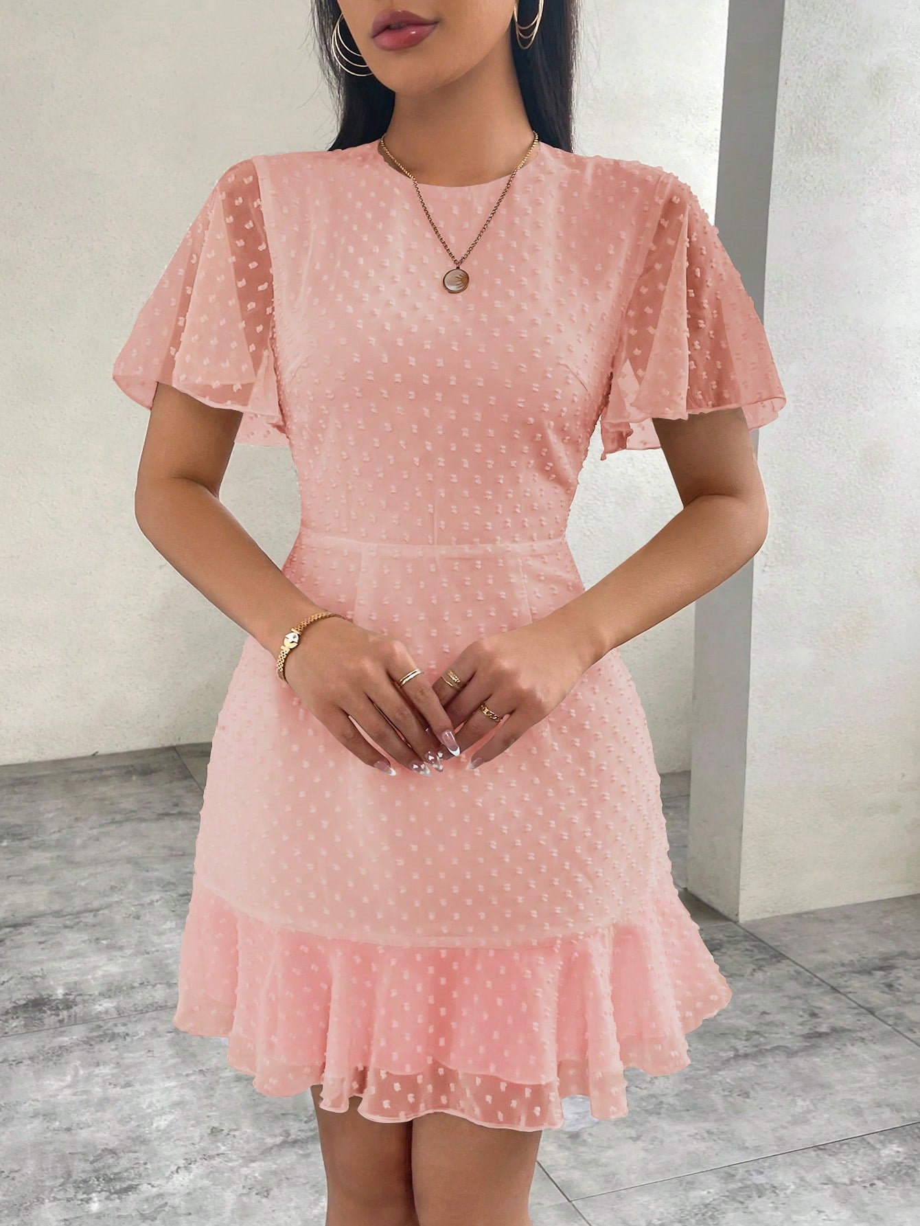 Vestido Deusa com Mangas de Babado