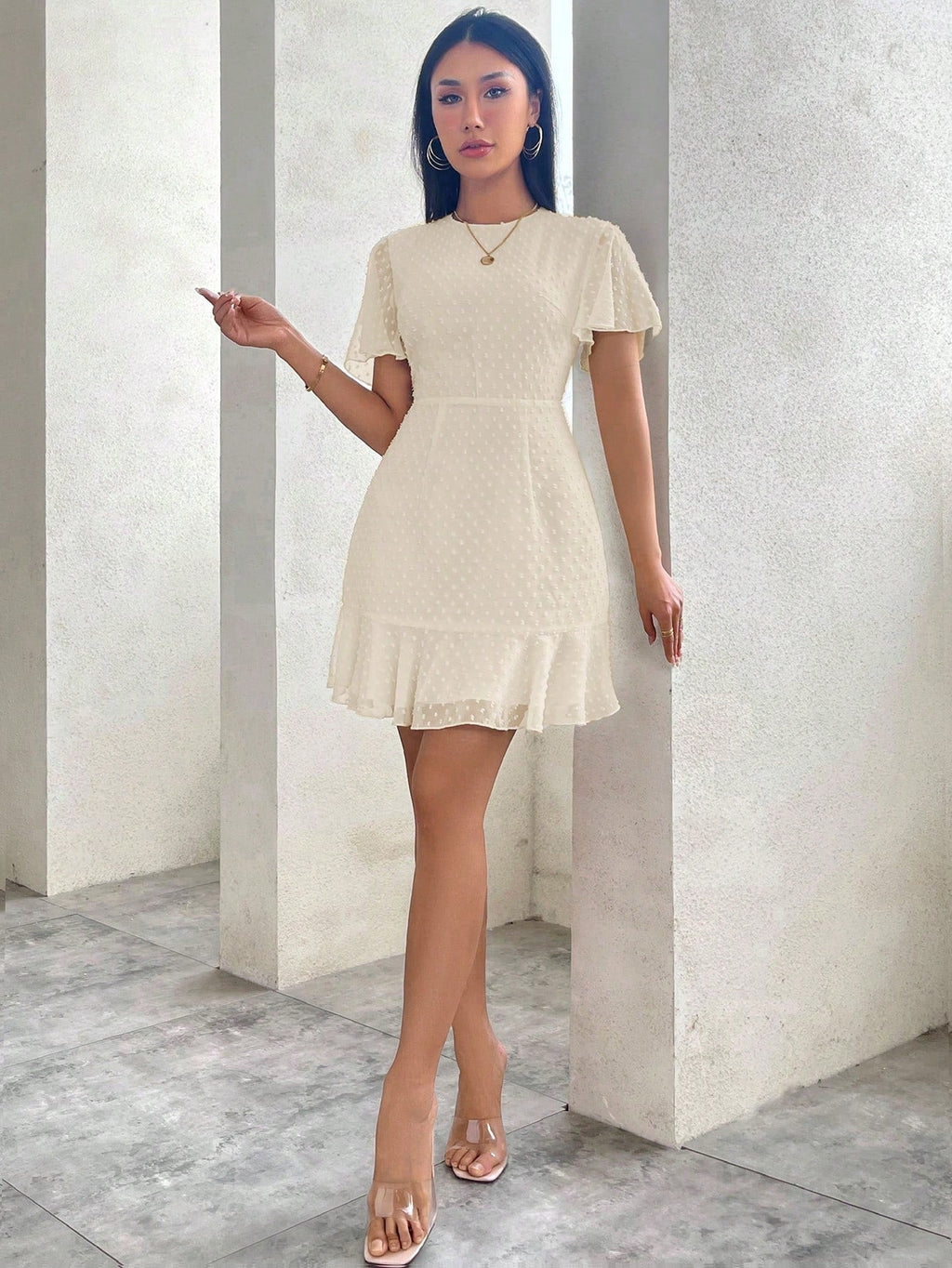 Vestido Deusa com Mangas de Babado