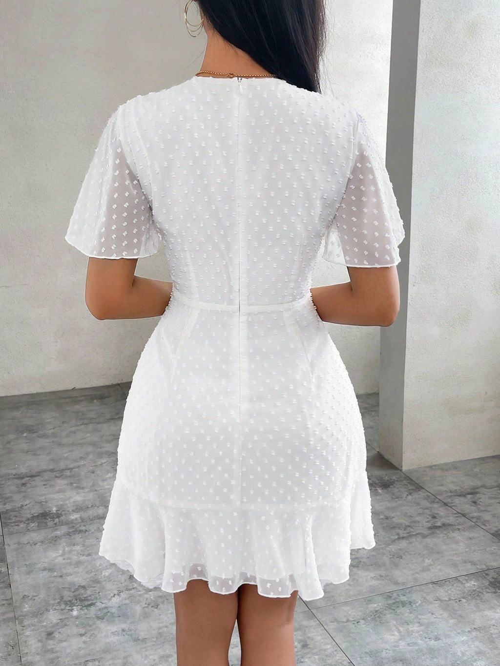 Vestido Deusa com Mangas de Babado