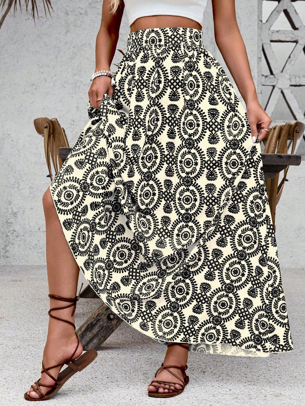 Saia Longa Estampada Ester