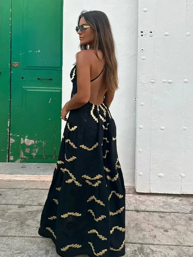 Vestido longo com fenda Melissa