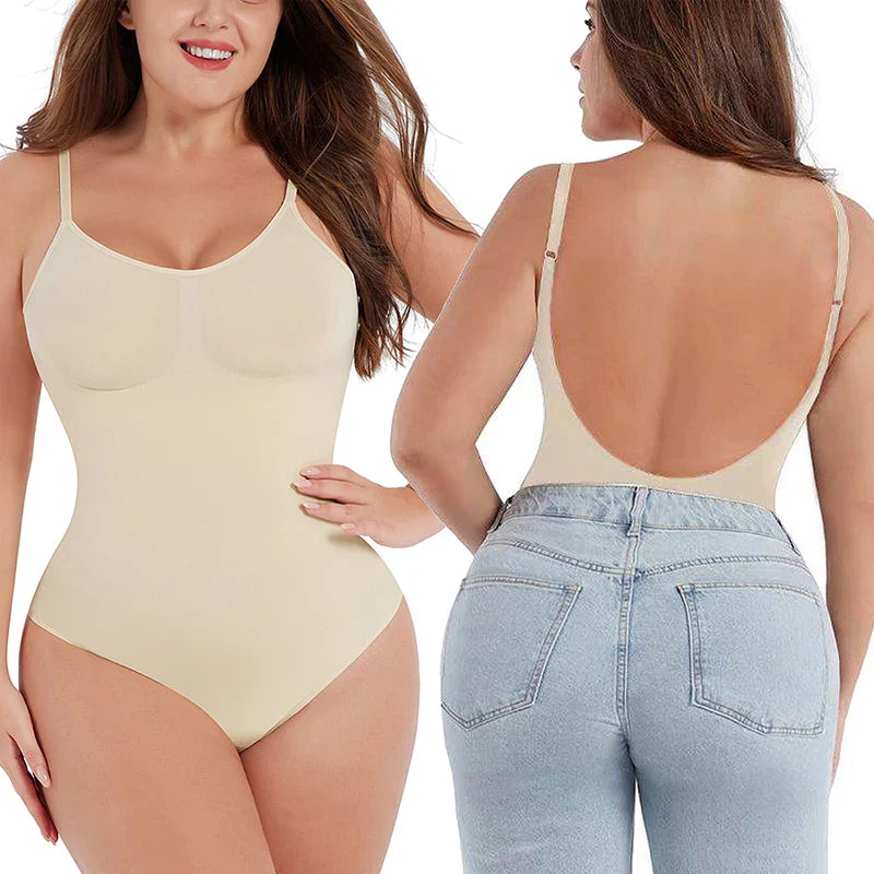 Body Modelador Slim - De Alças com Costas Aberta