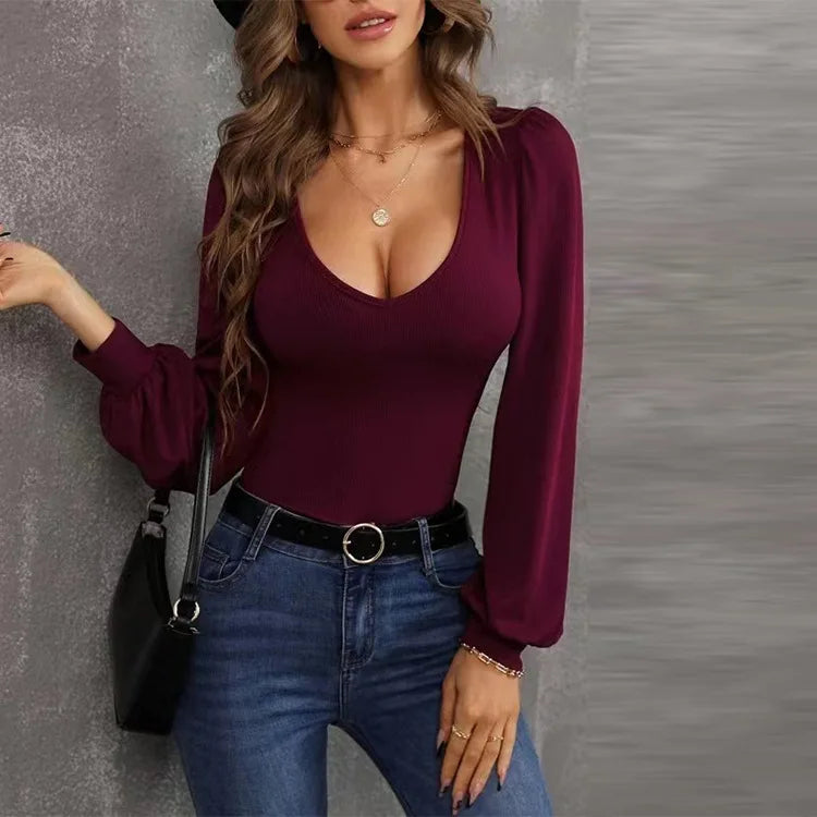 Blusa Manga Comprida Pamela com Decote