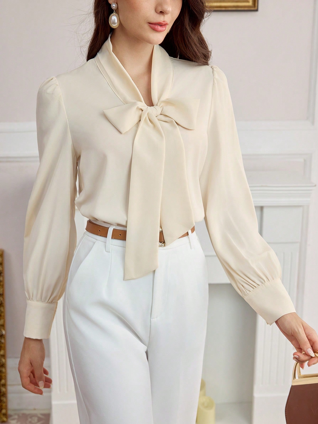 Blusa de Manga Comprida com Detalhes Flavia