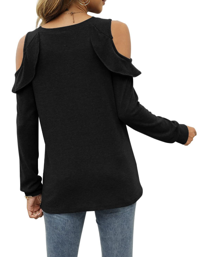 Blusa de Manga Comprida com Detalhe no Ombro Ana