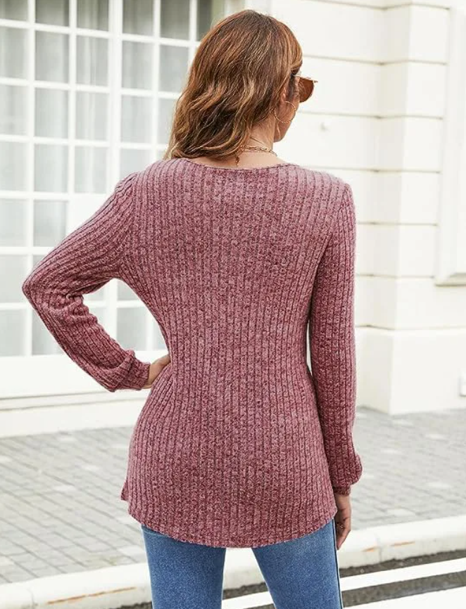 Suéter de Malha Manga Longa