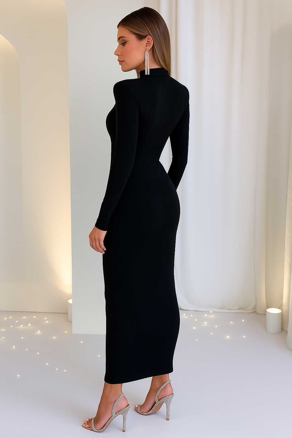 Vestido Midi Manga Comprida Tubinho Gabi