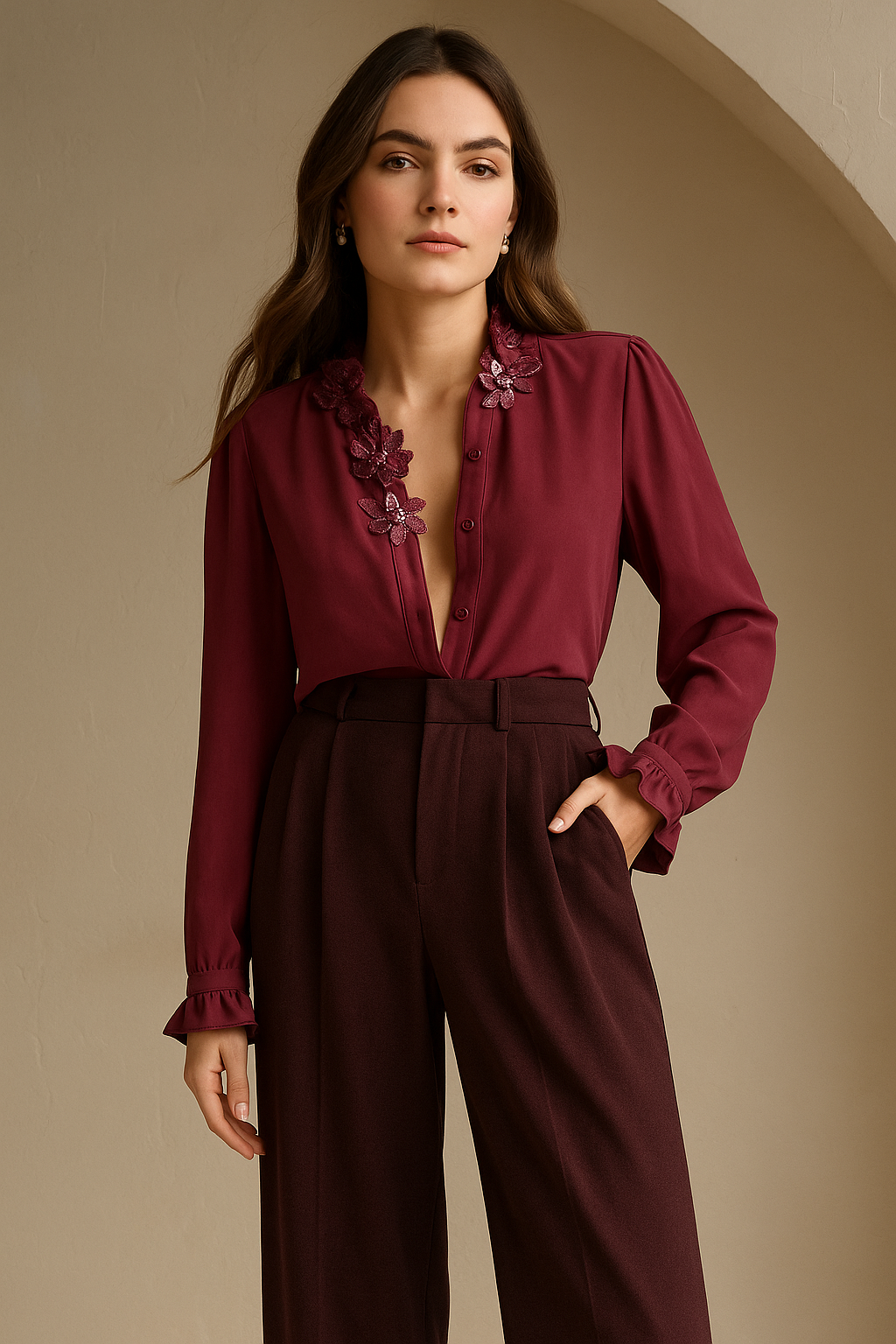 Camisa Manga Longa com Bordado Melissa