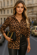 Camisa Manga Longa Animal Print Bella