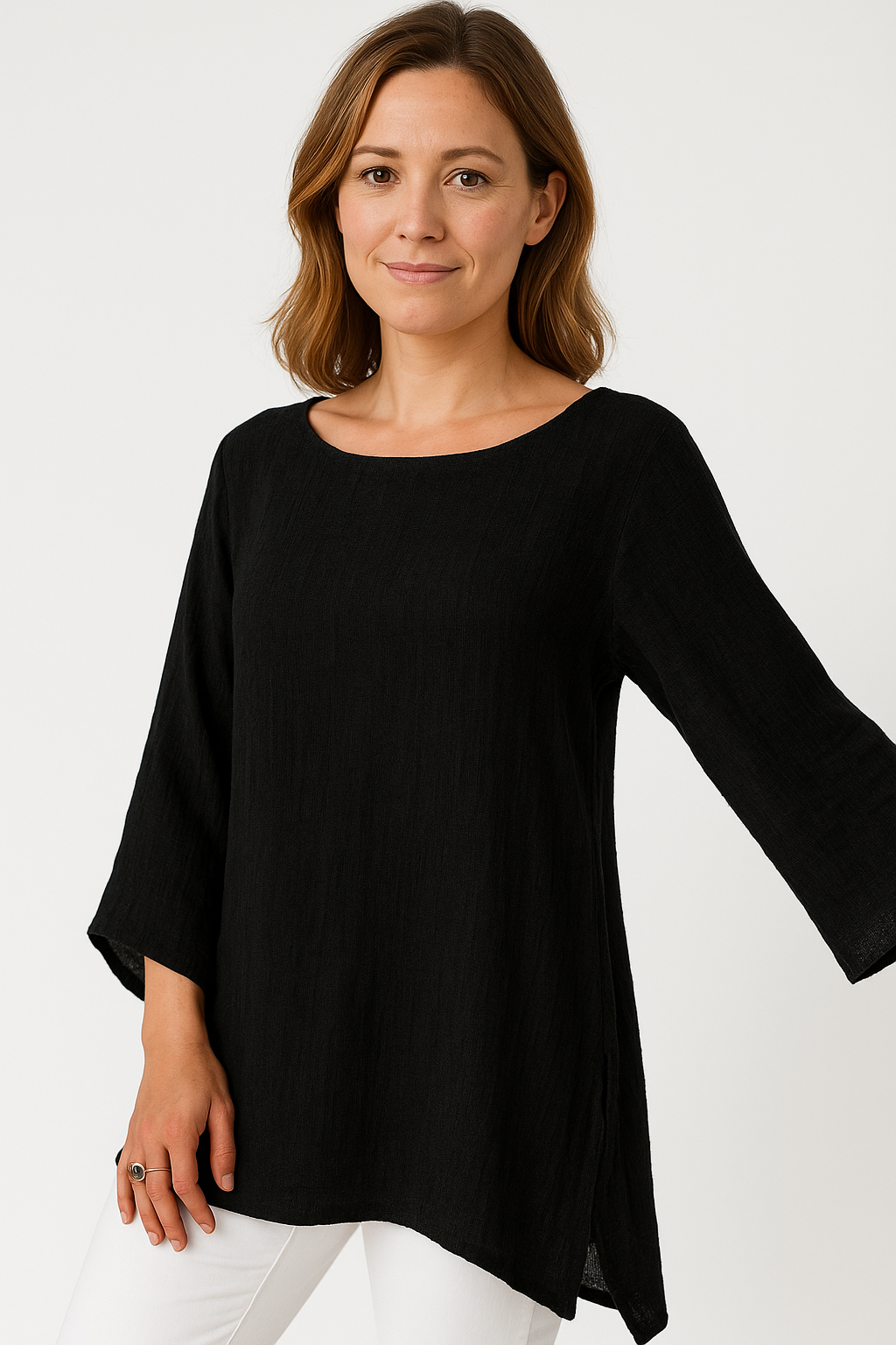 Blusa de Linho Meia Manga Diva