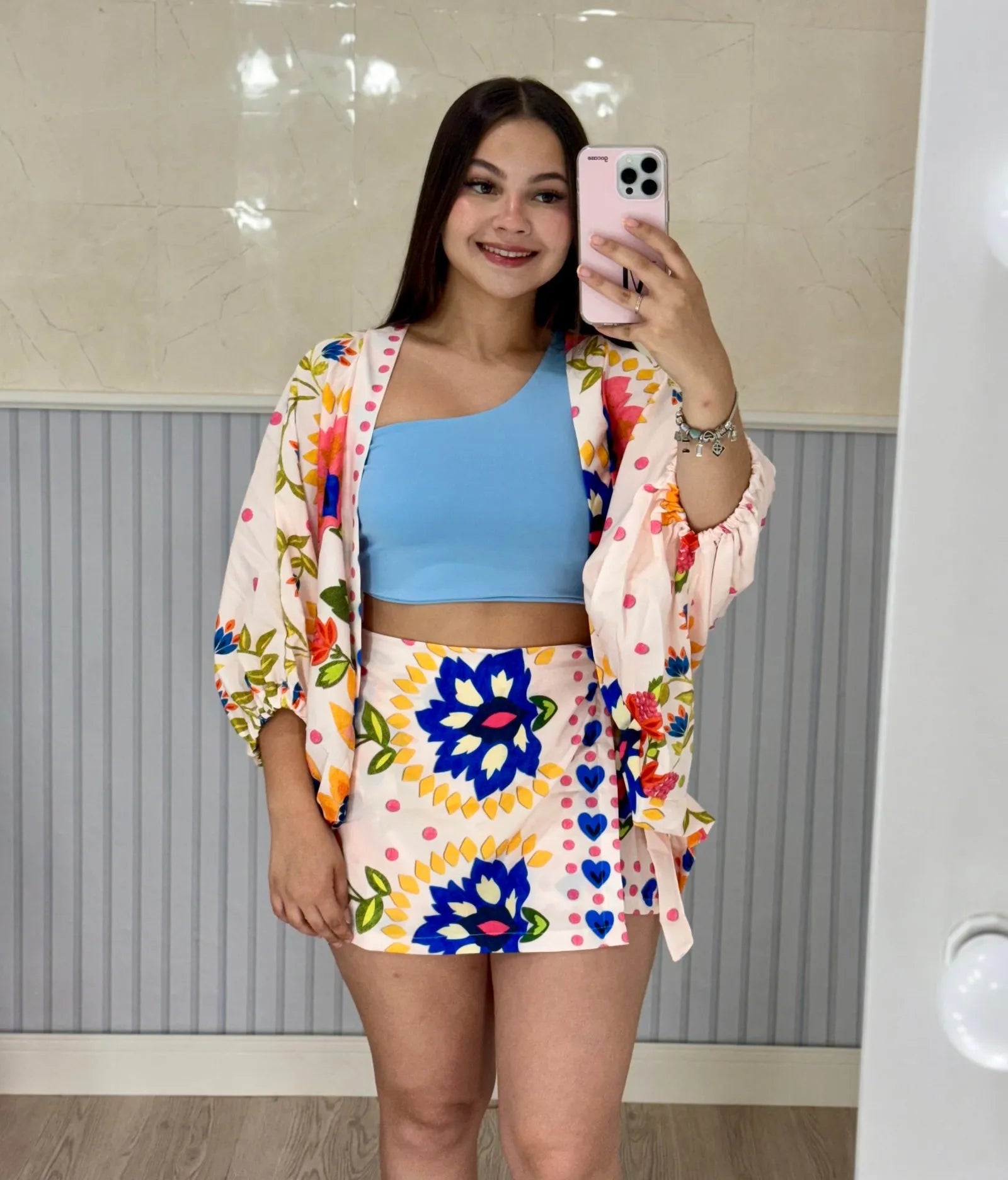 Conjunto Shorts Saia + Kimono