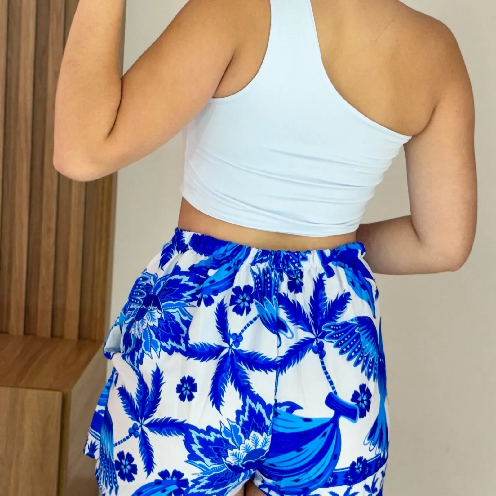 Shorts Saia Encanto Azul + Branco